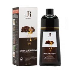 JB Organic 3 in 1 Argan Oil Hair Dye Shampoo Brown 400ML