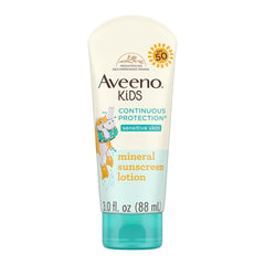 Aveeno Kids Zinc Oxide Mineral Sunscreen Lotion SPF 50 For Sensitive Skin 88ML