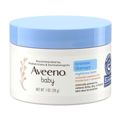Aveeno Baby Eczema Therapy Night Balm Soothes Dry Itchy Skin 28G