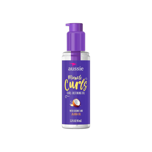 Aussie Miracle Curls Curl Defining Oil Hair Treatment with Jojoba Oil 95ML