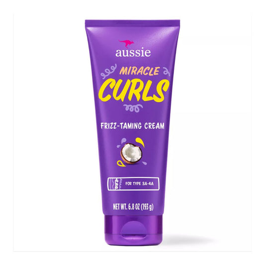 Aussie Miracle Curls Frizz Taming Curl Cream with Coconut and Jojoba Oil 193G