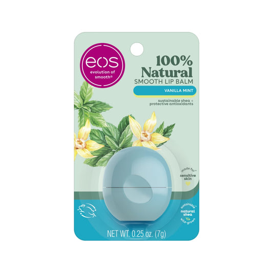 Eos Natural Shea Lip Balm Vanilla Mint All Day Moisture For Sensitive Skin 7G