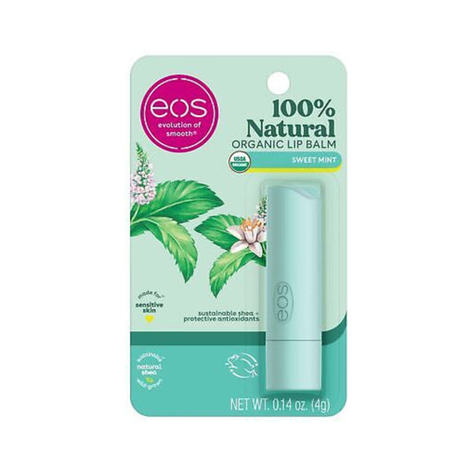 Eos Natural and Organic Lip Balm Sticks Sweet Mint All Day Moisture Dermatologist Recommended For Sensitive Skin