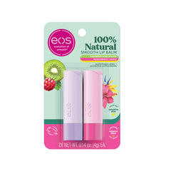Eos Natural Lip Balm Raspberry Kiwi Splash and Passionfruit Agave All Day Moisture