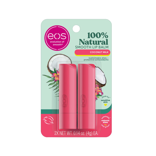 Eos Natural Lip Balm Coconut Milk All Day Moisture Made for Sensitive Skin