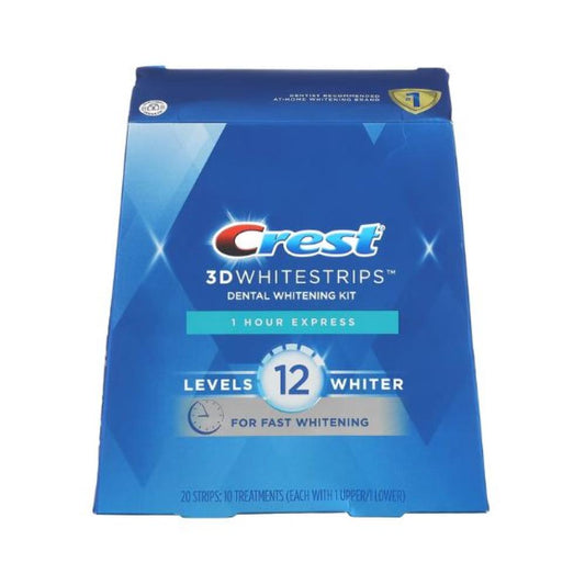 Crest 3D Whitestrips Dental Whitening Kit 1 Hour Express 20 Strips