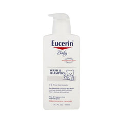 Eucerin Baby Wash & Shampoo, Fragrance Free 400ML