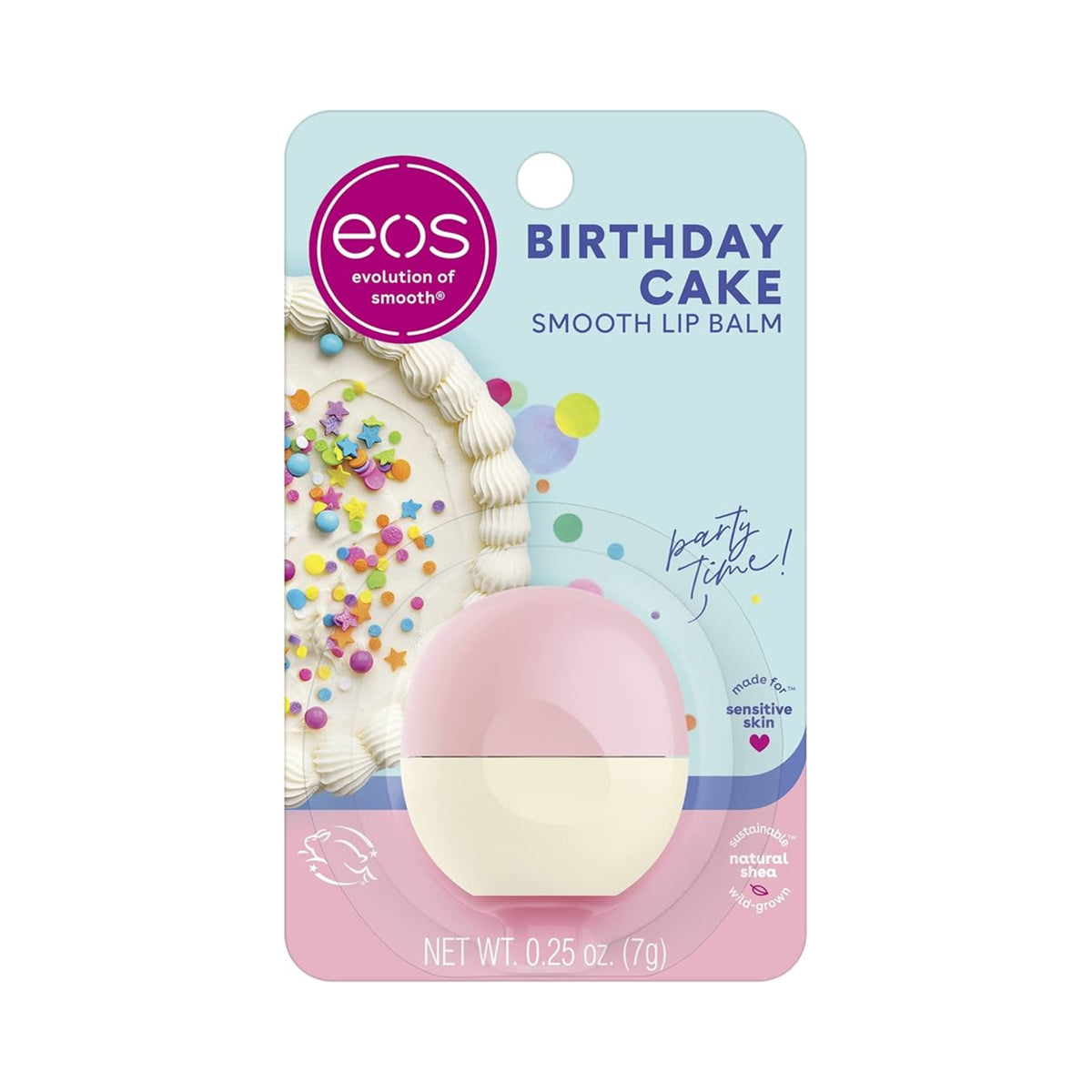 eos Natural Shea Lip Balm Birthday Cake All Day Moisture Dermatologist Recommended