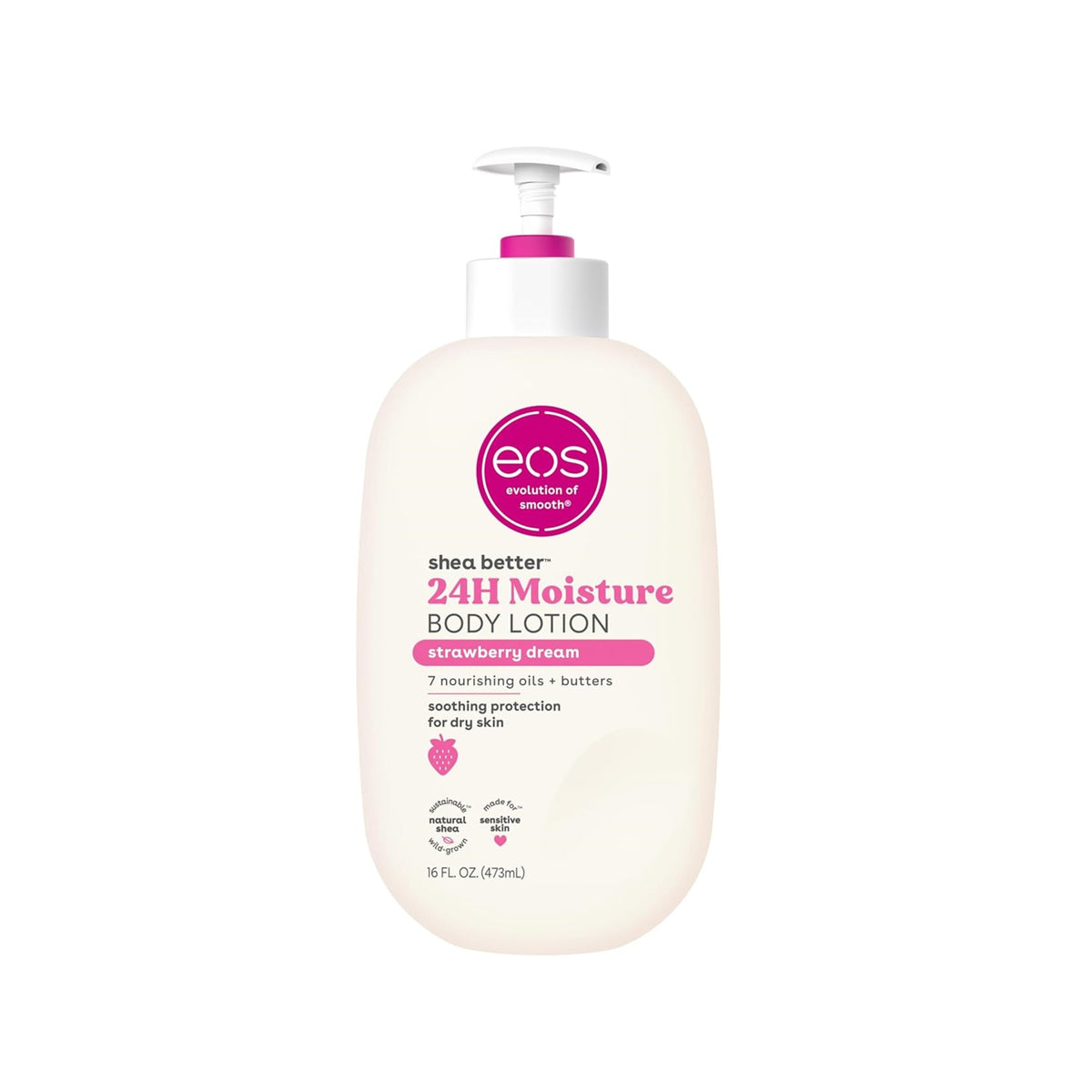 Eos Shea Better Body Lotion- Strawberry Dream 24Hour Moisture